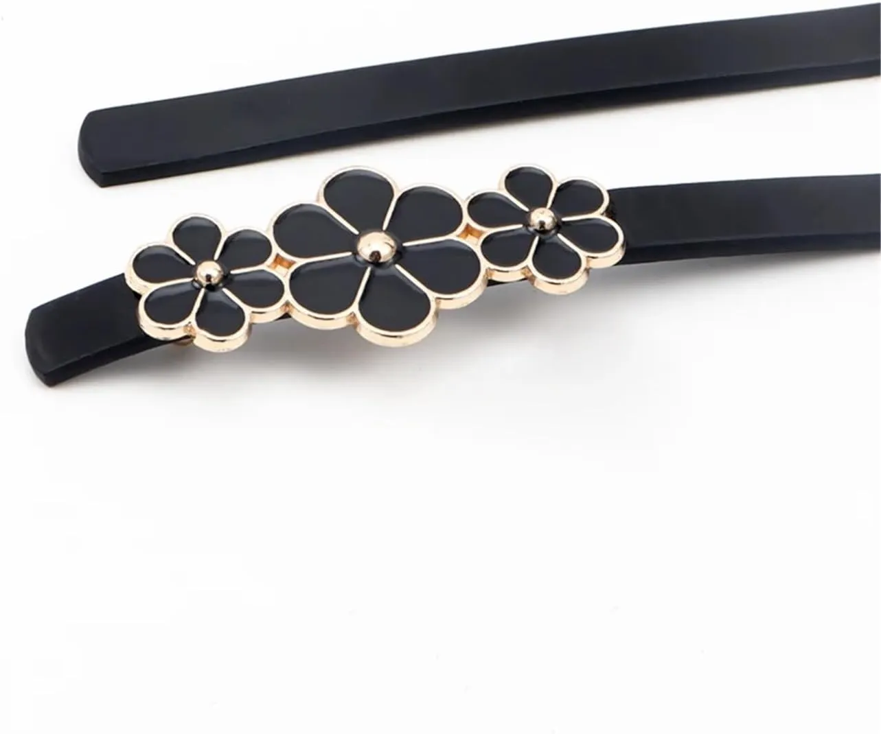 1PCS Women Belt Thin Decorate Dress Small Daisy Black White Summer