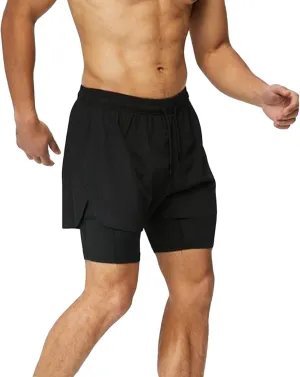 2 In 1 Jogging Shorts Men Liner Workout Running Shorts Lighweight Quick Dry Casual Summer Shorts