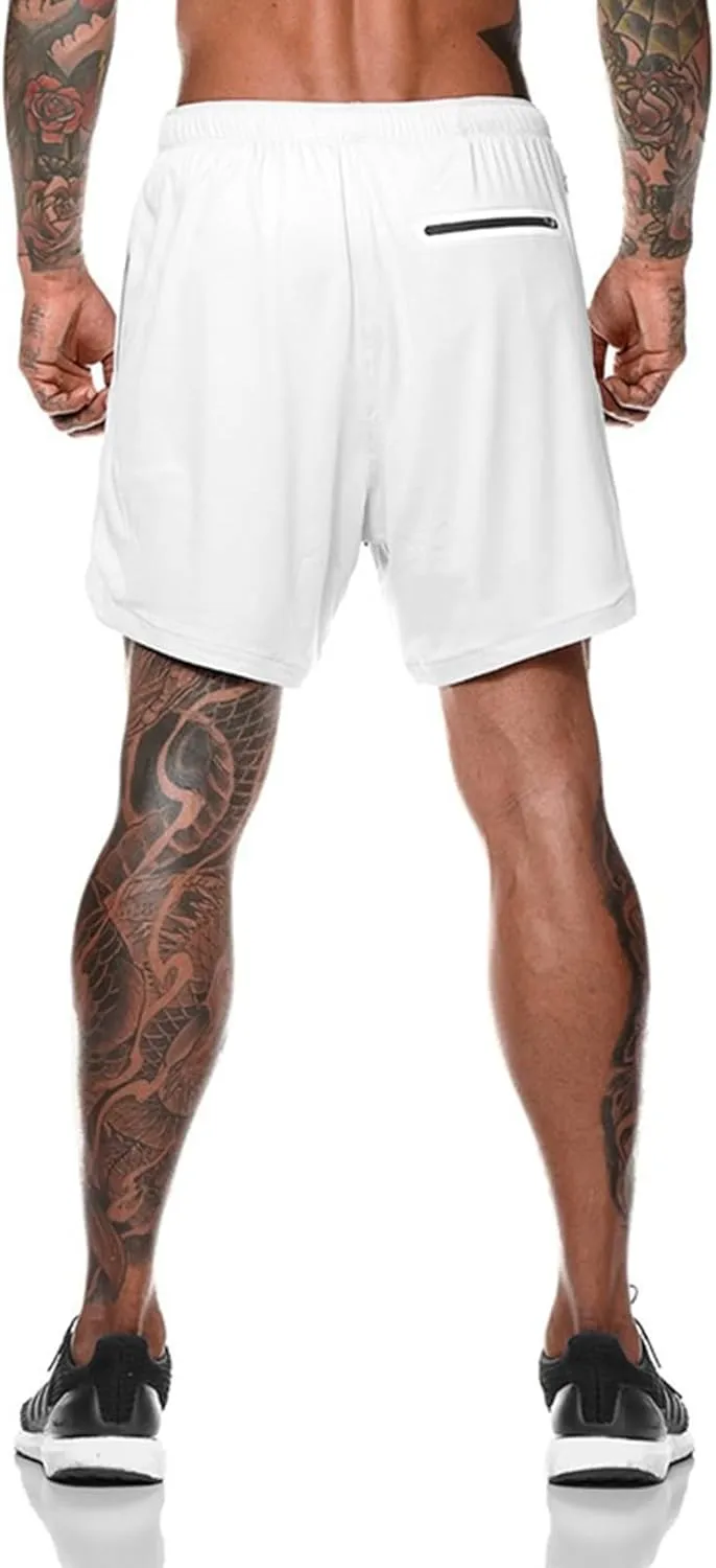 2 In 1 Joggingg Shorts Dry Fit Workout Shorts Running Stretch Quick Dry Shorts Sports Workout Gym
