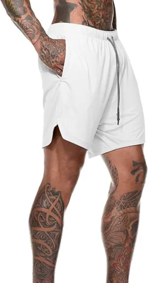 2 In 1 Joggingg Shorts Dry Fit Workout Shorts Running Stretch Quick Dry Shorts Sports Workout Gym