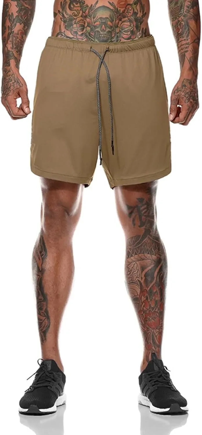 2 In 1 Joggingg Shorts Dry Fit Workout Shorts Running Stretch Quick Dry Shorts Sports Workout Gym
