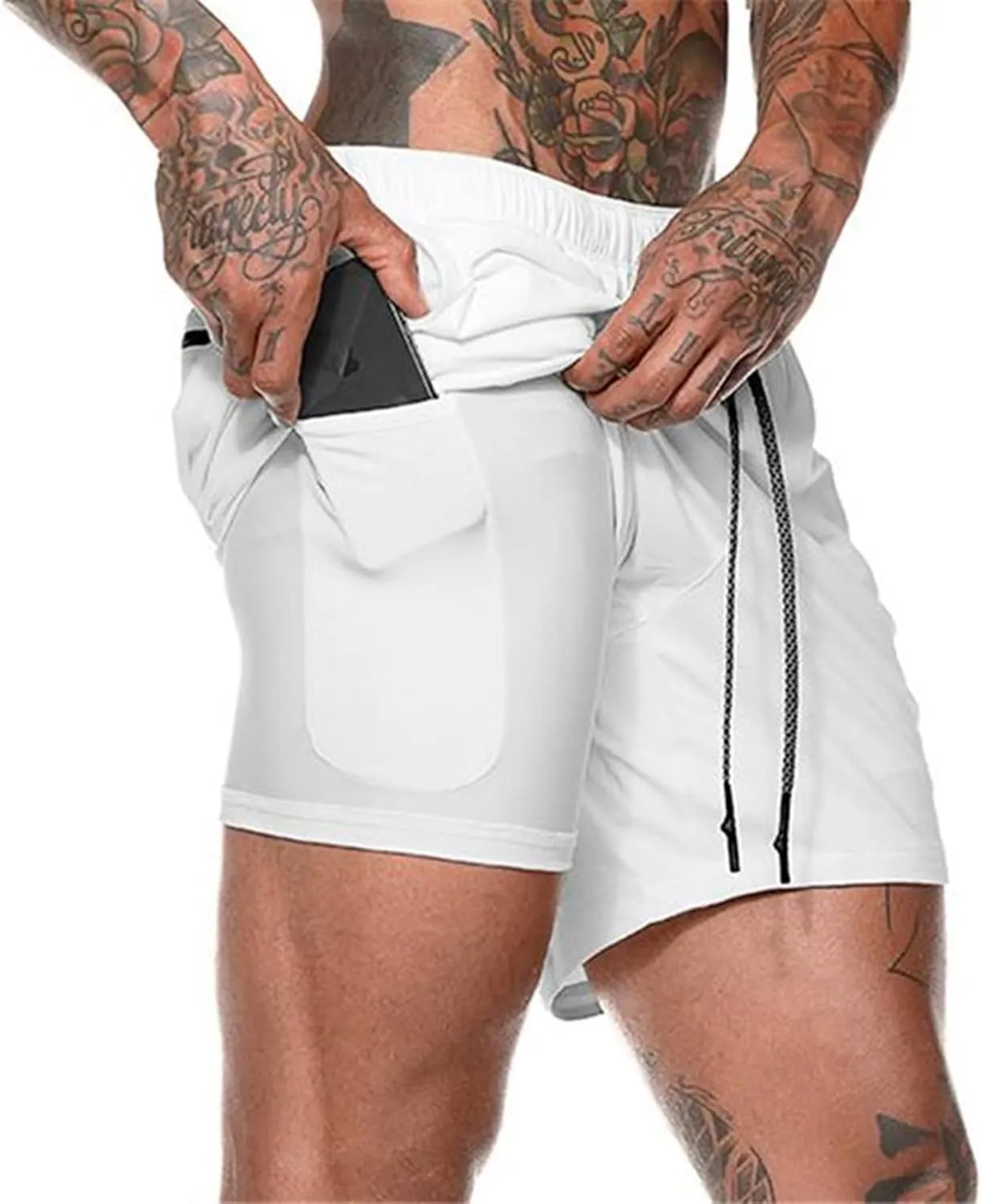 2 In 1 Joggingg Shorts Dry Fit Workout Shorts Running Stretch Quick Dry Shorts Sports Workout Gym