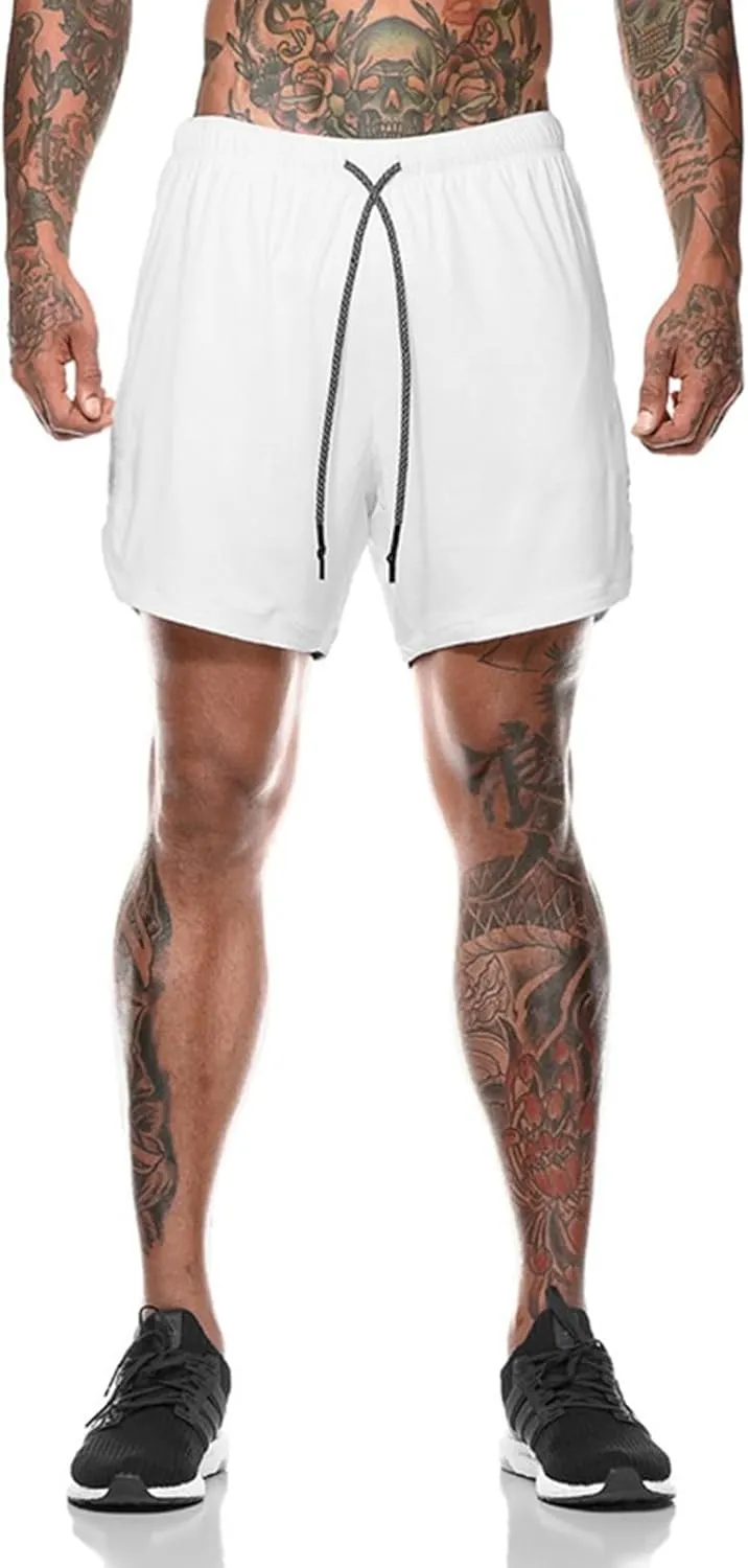 2 In 1 Joggingg Shorts Dry Fit Workout Shorts Running Stretch Quick Dry Shorts Sports Workout Gym