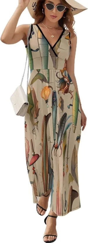 2025 Summer Tank Dress Wrap Sleeveless Adjustable Holiday Dress