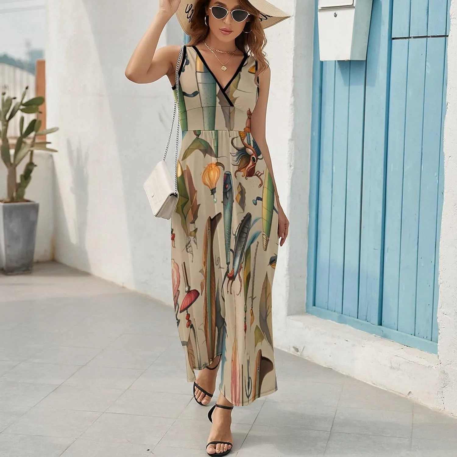 2025 Summer Tank Dress Wrap Sleeveless Adjustable Holiday Dress