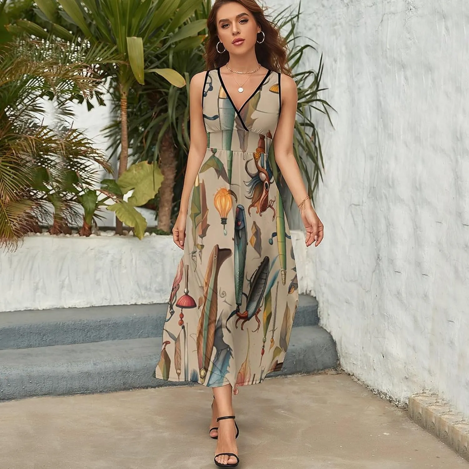 2025 Summer Tank Dress Wrap Sleeveless Adjustable Holiday Dress