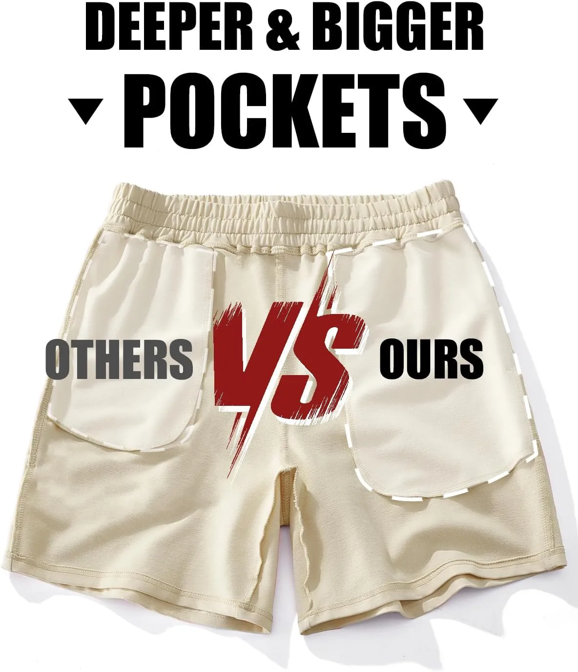 AIMPACT Mens Cotton Shorts 7'' Inseam Sweat Workout Gym Shorts Above Knee Jogger Lounge Casual Shorts with Pockets