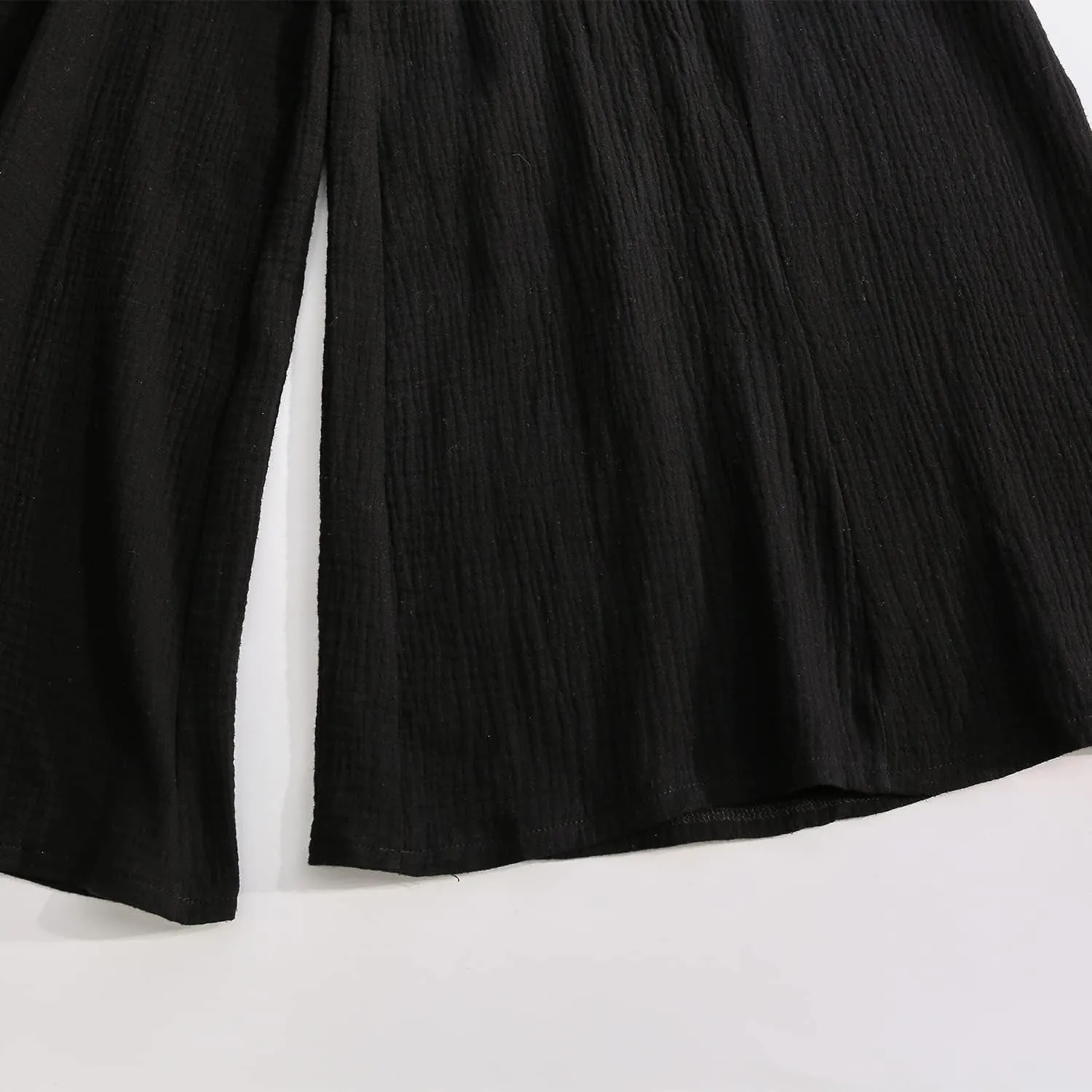 Amazhiyu Women's Cotton Gauze Wide Leg High-Waist Casual Palazzo Summer Pants