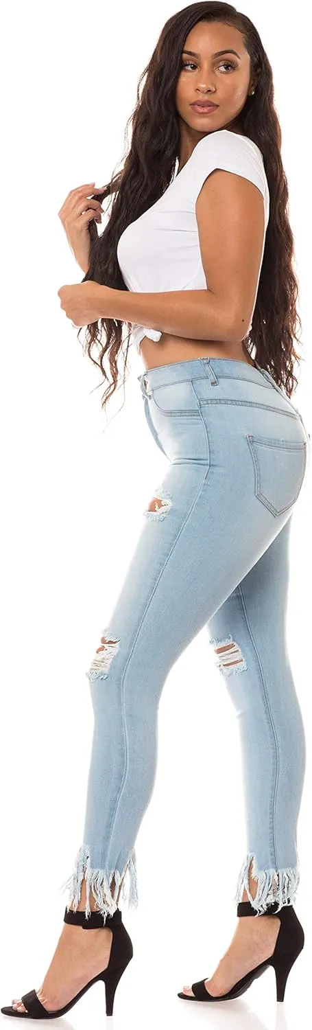 Aphrodite High Waisted Jeans for Women - High Rise Stretch Skinny Womens Knee Distressed Ripped Jeans