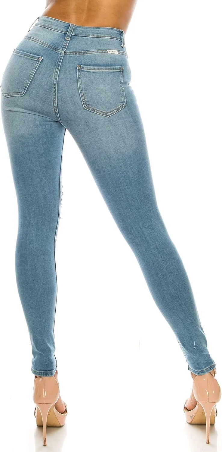 Aphrodite High Waisted Jeans for Women - High Rise Stretch Skinny Womens Knee Distressed Ripped Jeans