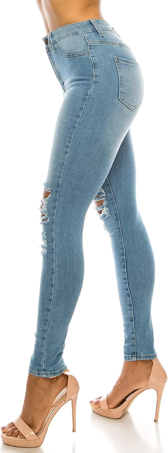 Aphrodite High Waisted Jeans for Women - High Rise Stretch Skinny Womens Knee Distressed Ripped Jeans