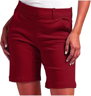 Athletic Shorts for Women High Waisted Chino Pants Straight Leg Short Pants Hiking Summer Shorts with Pockets 2025