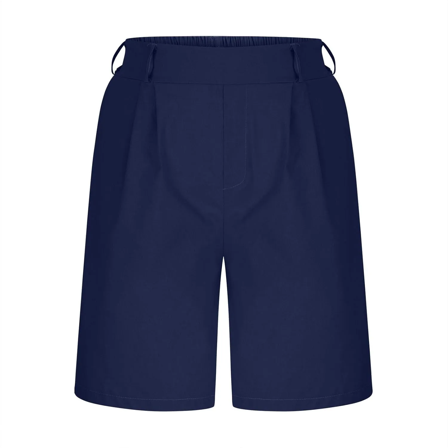 Bermuda Shorts for Women High Waisted Dressy Casual Linen Shorts Wide Leg Knee Length Summer Beach Shorts with Pocket