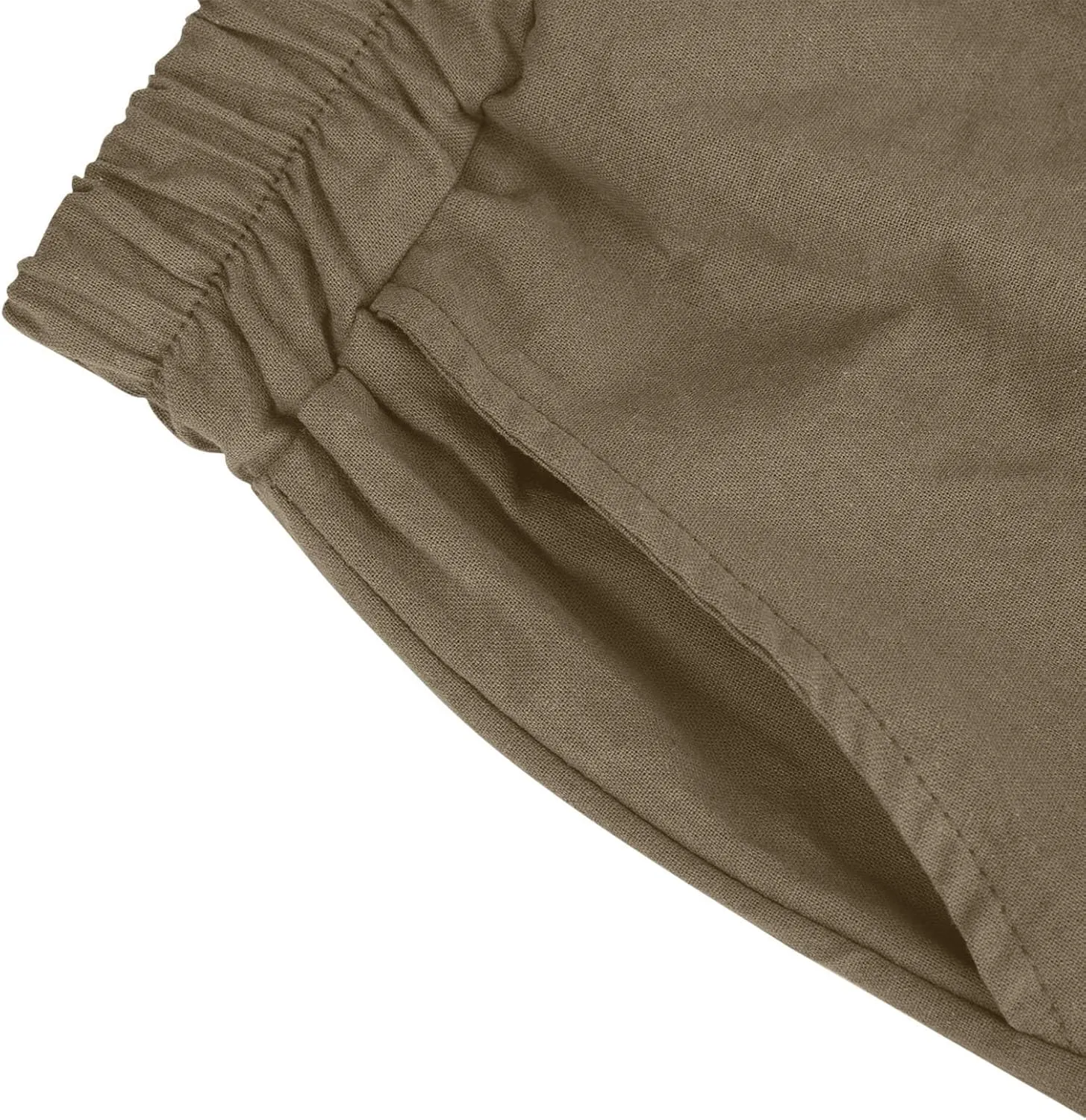 Bermuda Shorts for Womens Knee Length Cotton Linen Capris Lightweight Summer Straight Leg Beach Travel Shorts W Pocket