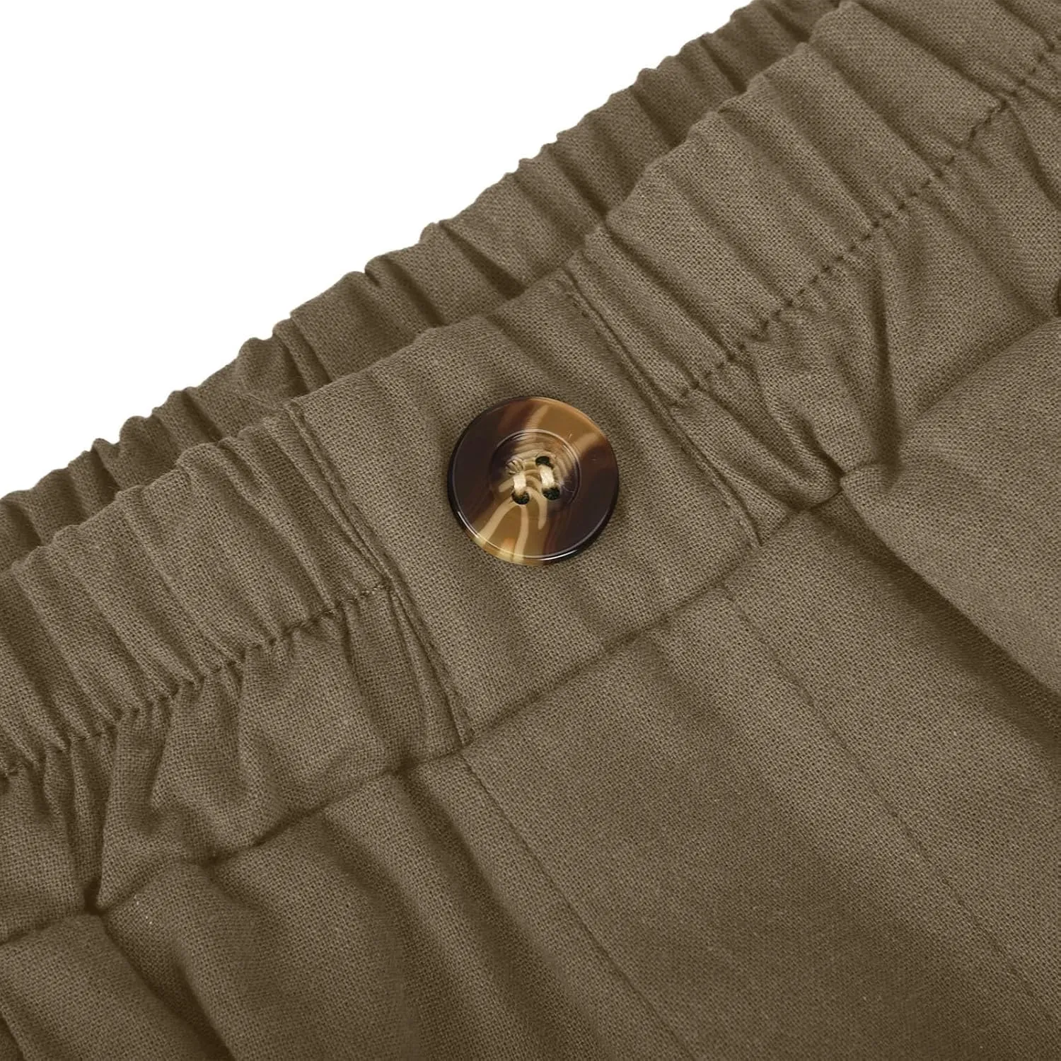 Bermuda Shorts for Womens Knee Length Cotton Linen Capris Lightweight Summer Straight Leg Beach Travel Shorts W Pocket