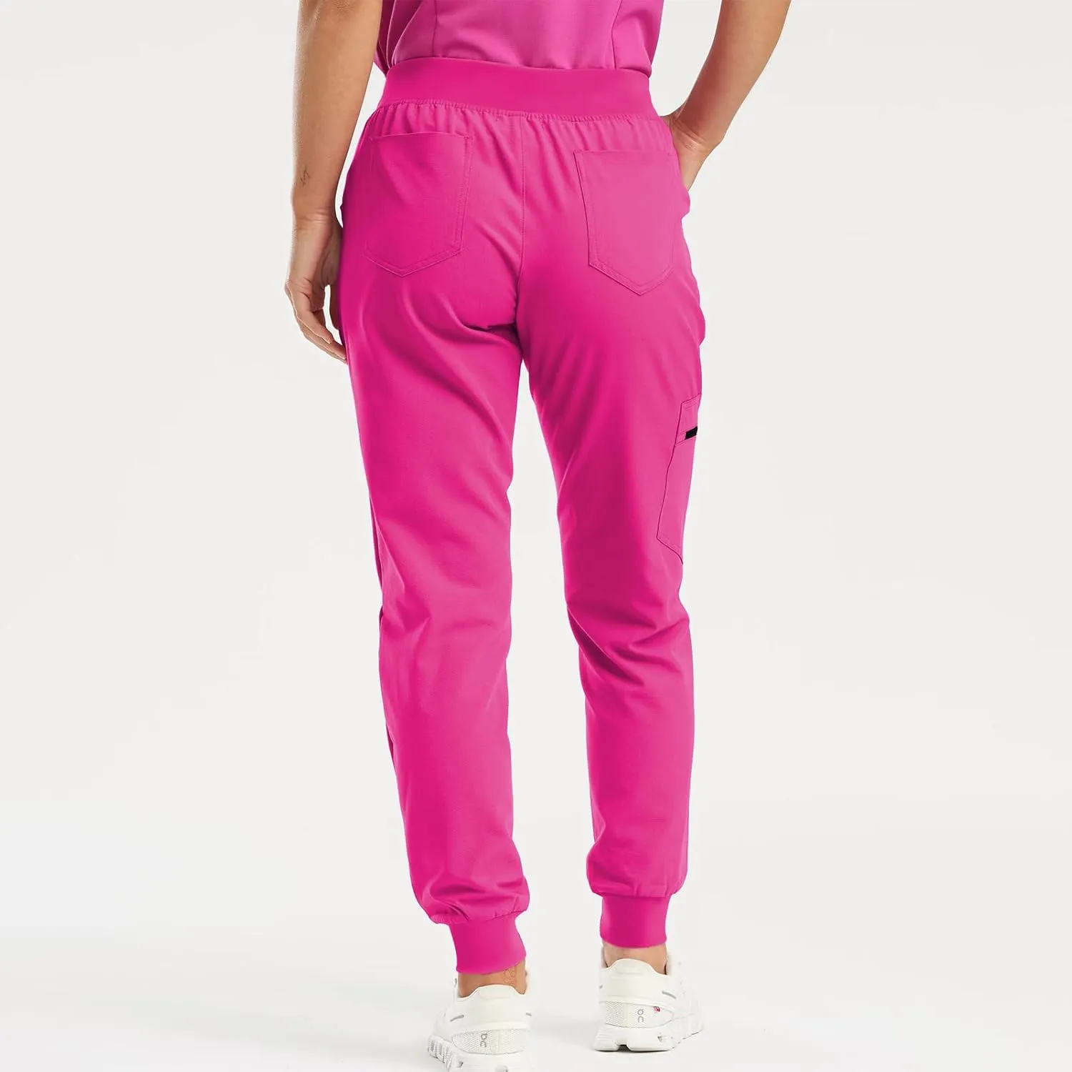 Cargo Scrub Pants for Women Jogger Style High Waisted Drawstring Outdoor Quick Dry Athletic Hiking Pants w/Pockets