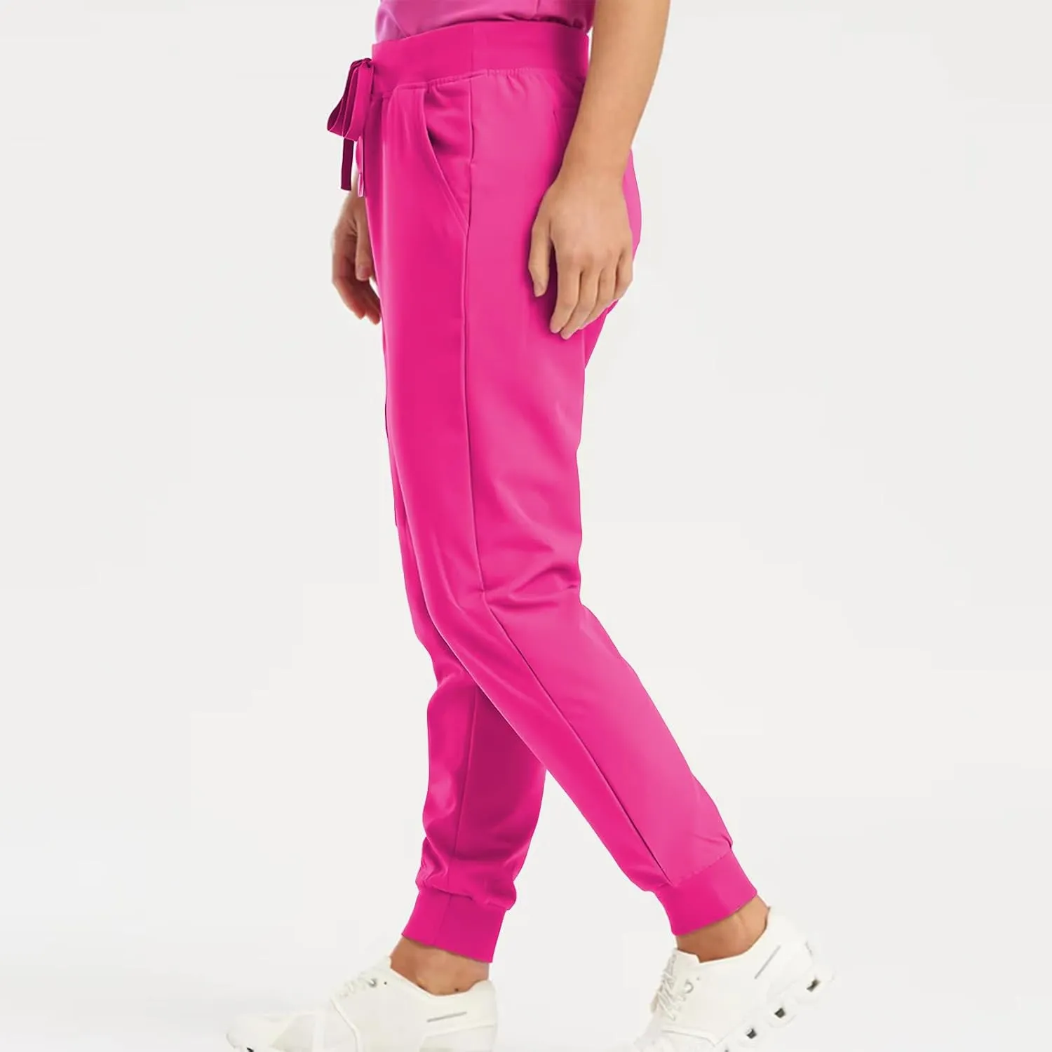 Cargo Scrub Pants for Women Jogger Style High Waisted Drawstring Outdoor Quick Dry Athletic Hiking Pants w/Pockets