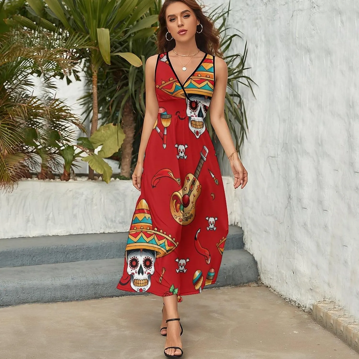 Casual Summer Tunic Dress Wrap Sleeveless Bodycon Beach Swing Dress