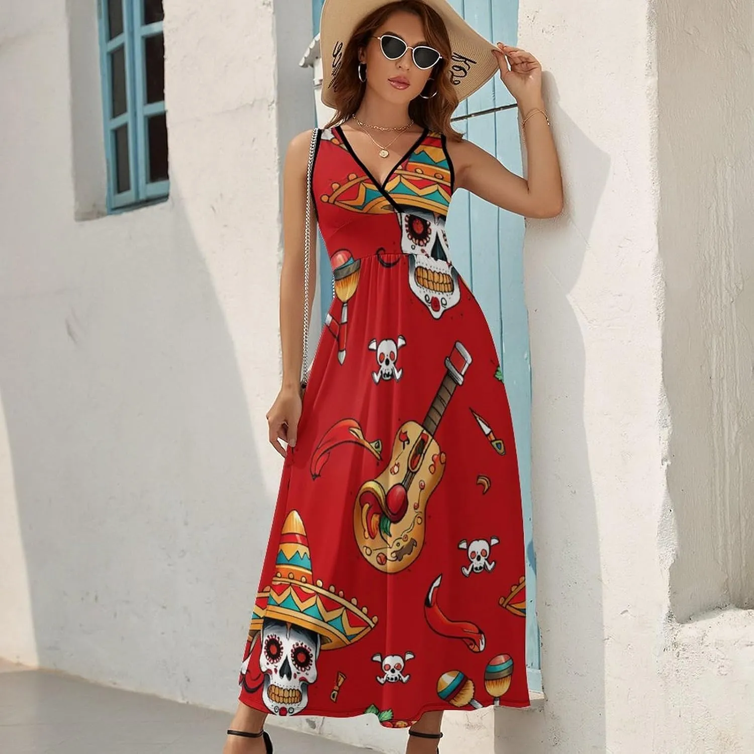 Casual Summer Tunic Dress Wrap Sleeveless Bodycon Beach Swing Dress