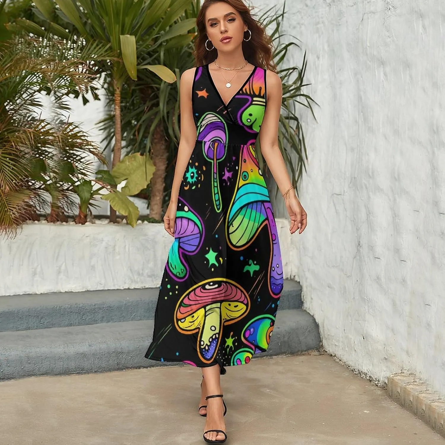 Casual Summer Tunic Dress Wrap Sleeveless Bodycon Beach Swing Dress