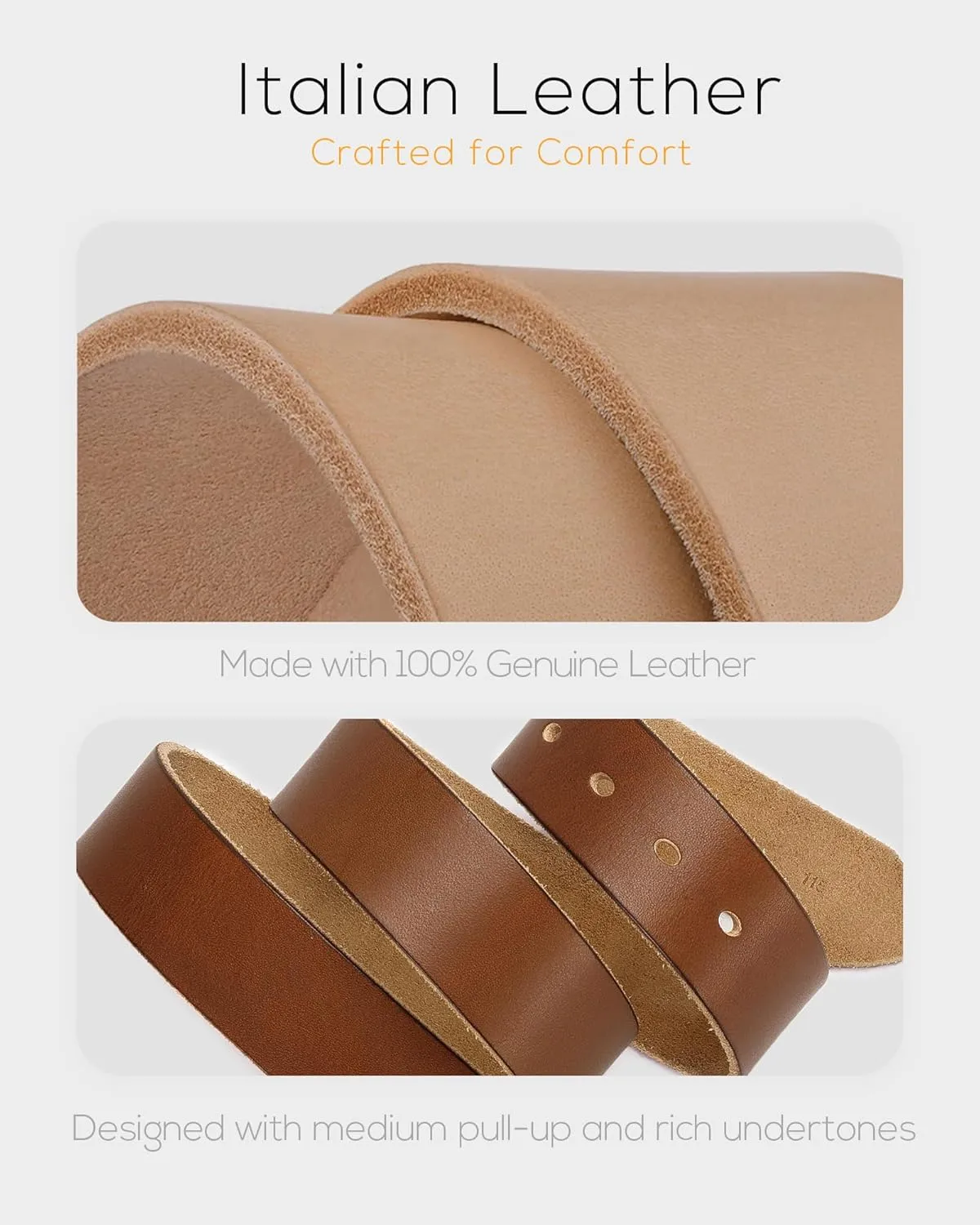 CHAOREN Full Grain Leather Belts for Men - Mens Belt for Jeans - Timeless Elegance for Casual Dress