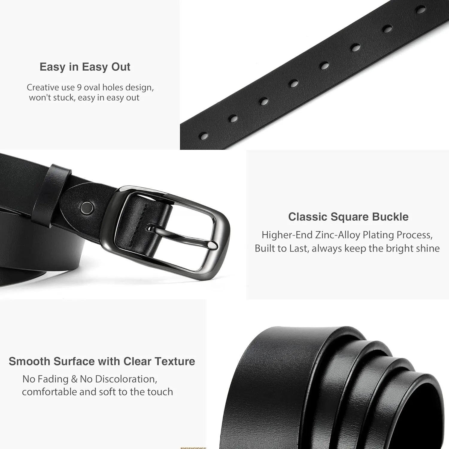 CHAOREN Womens Belts for Jeans - Leather Belt Women 1.3" Width - Genuine Leather Crafted by Hand