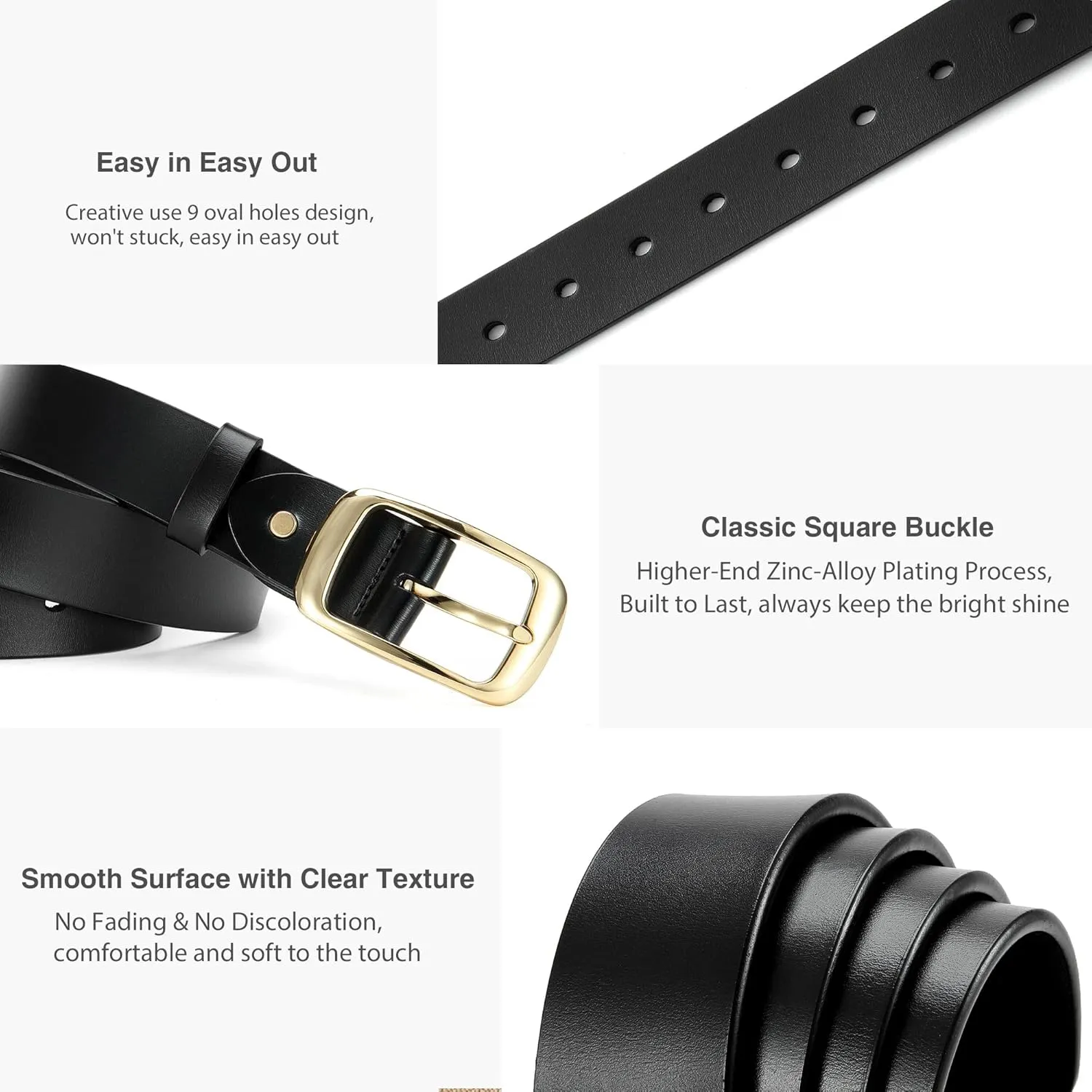CHAOREN Womens Belts for Jeans - Leather Belt Women 1.3" Width - Genuine Leather Crafted by Hand