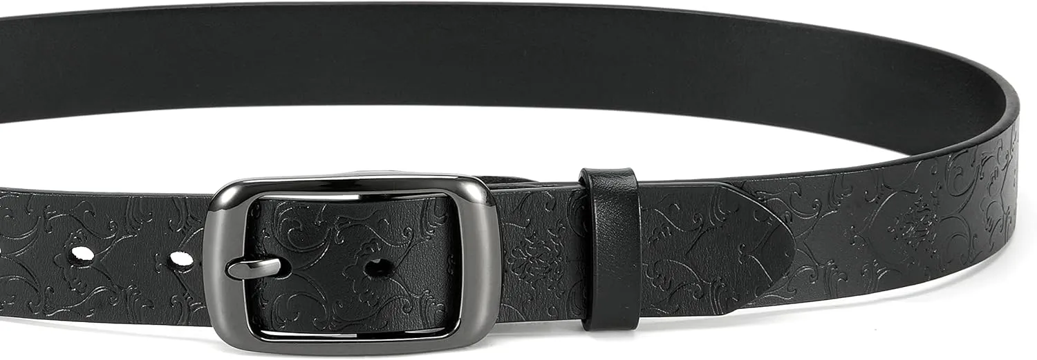 CHAOREN Womens Belts for Jeans - Leather Belt Women 1.3" Width - Genuine Leather Crafted by Hand