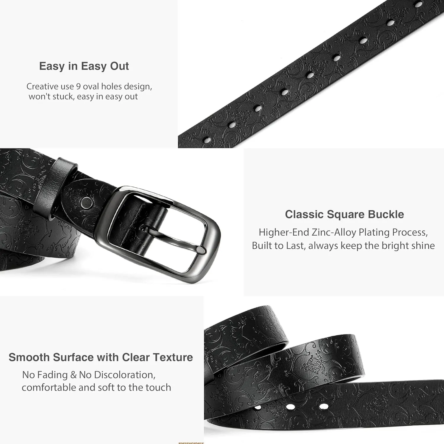 CHAOREN Womens Belts for Jeans - Leather Belt Women 1.3" Width - Genuine Leather Crafted by Hand