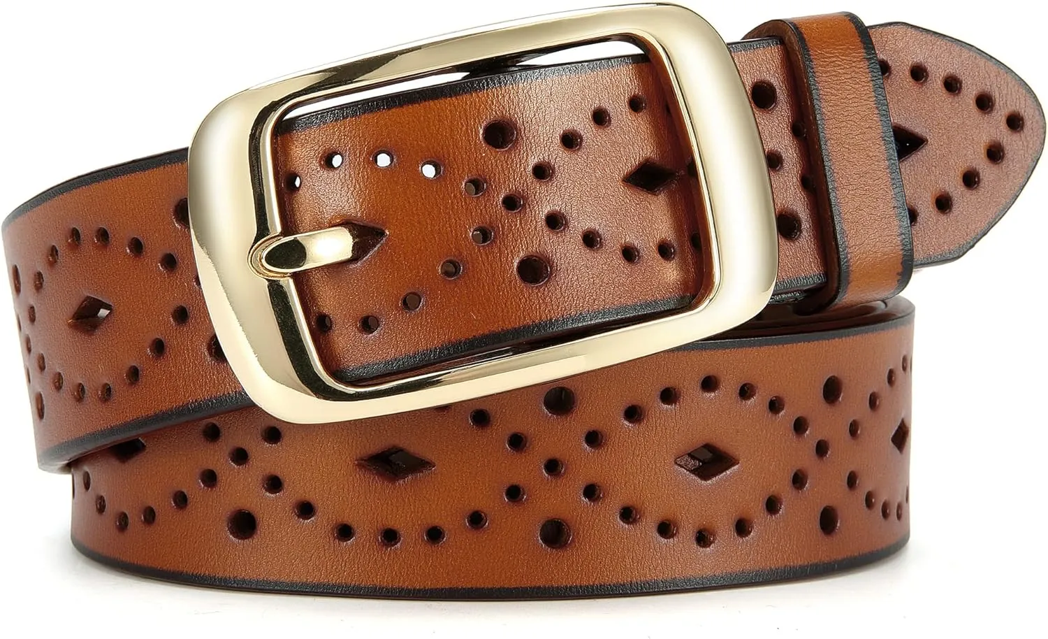 CHAOREN Womens Belts for Jeans - Leather Belt Women 1.3" Width - Genuine Leather Crafted by Hand