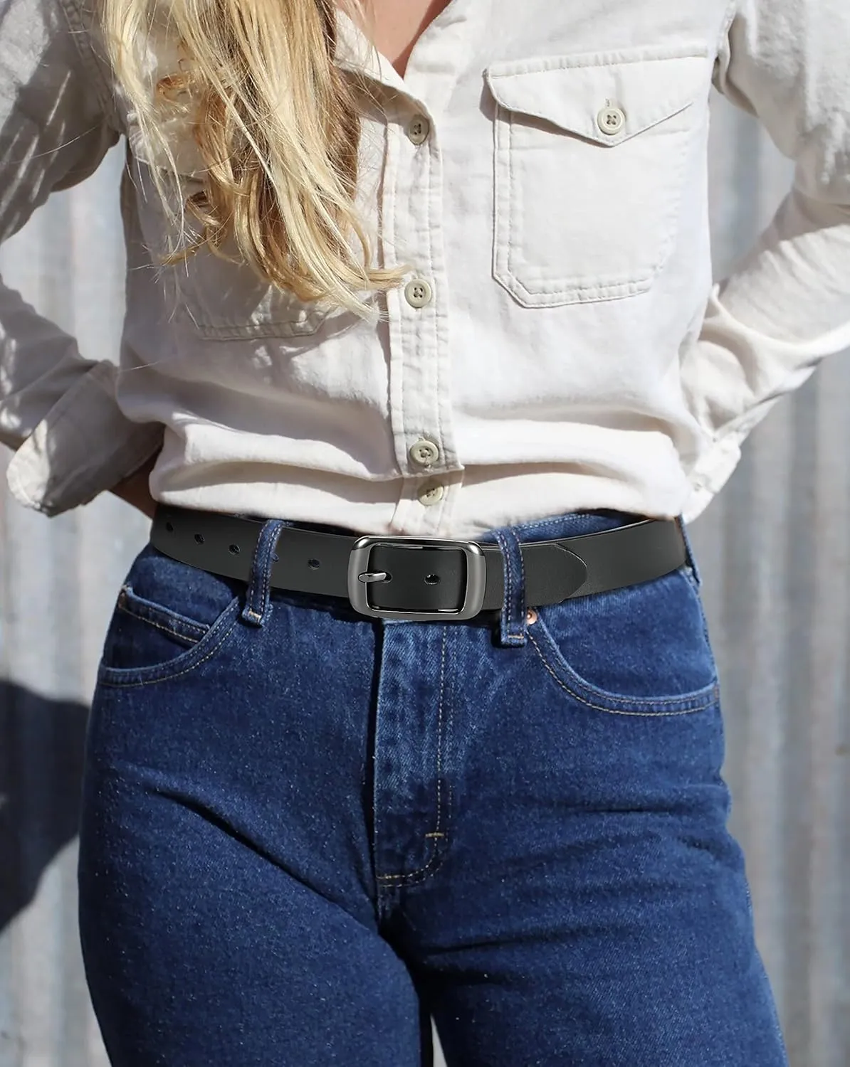 CHAOREN Womens Belts for Jeans - Leather Belt Women 1.3" Width - Genuine Leather Crafted by Hand