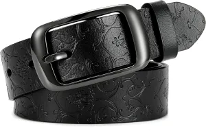 CHAOREN Womens Belts for Jeans - Leather Belt Women 1.3" Width - Genuine Leather Crafted by Hand