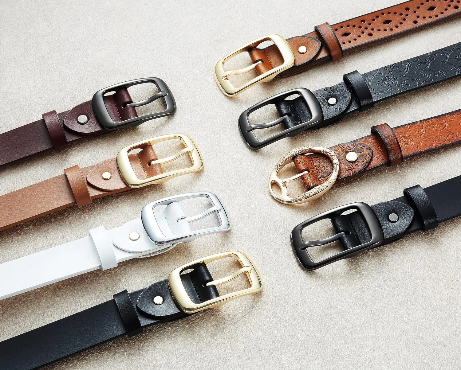 CHAOREN Womens Belts for Jeans - Leather Belt Women 1.3" Width - Genuine Leather Crafted by Hand