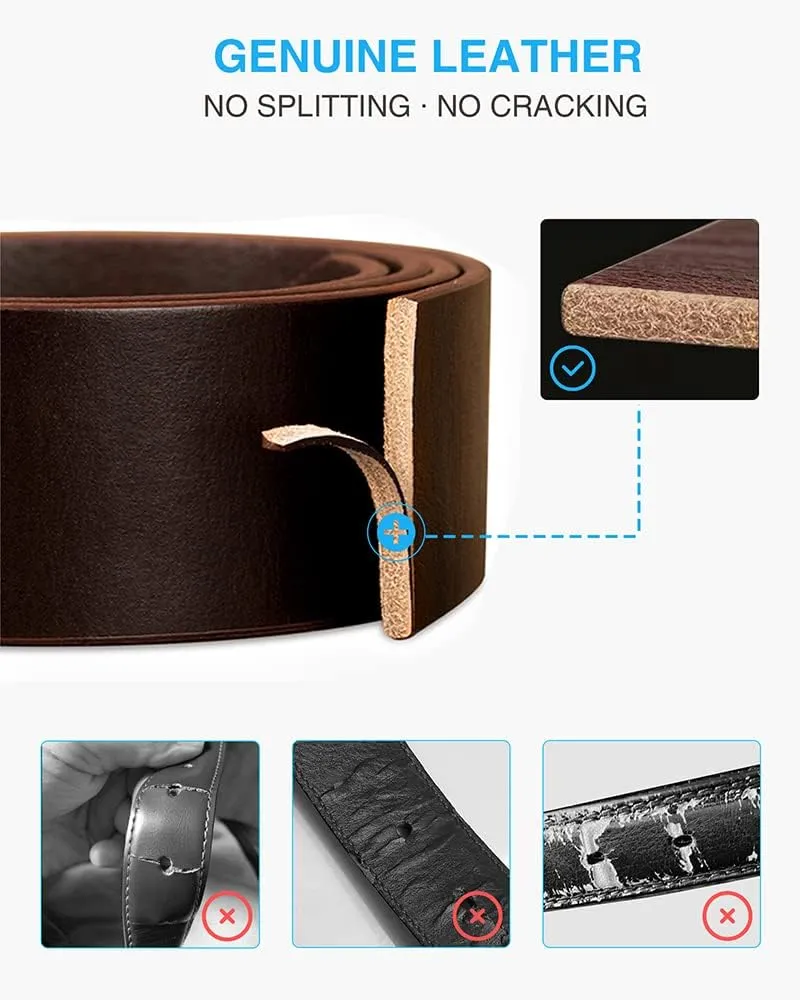 CHAOREN Womens Belts for Jeans - Leather Belt Women 1.3" Width - Genuine Leather Crafted by Hand