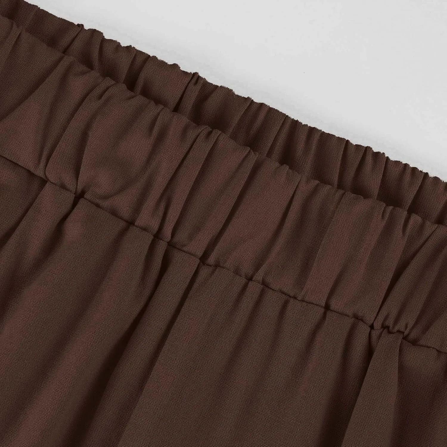 Cotton Linen Pants Women Summer Elastic Straight Leg Pants Plus Size Wide Leg Crop Pants Beach Trousers with Pockets
