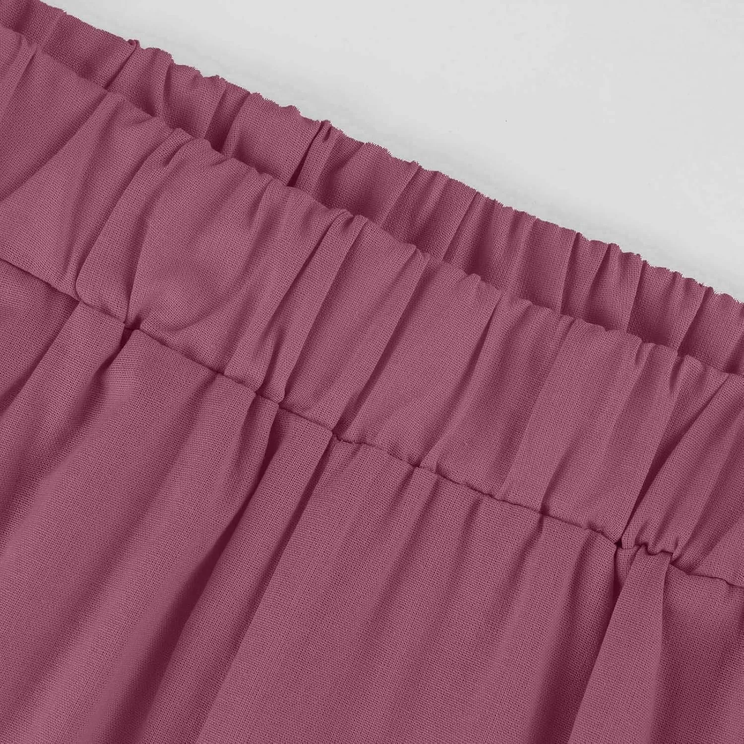 Cropped Linen Pants Women Summer Petite Plus Size Capri Pants Elastic Wide Leg Crop Pants Beach Trousers with Pockets