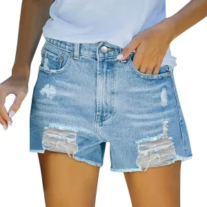 Denim Shorts for Women High Waisted Denim Short Stretchy Casual Summer Trendy Girls Jean Shorts Jeans Short with Pocket