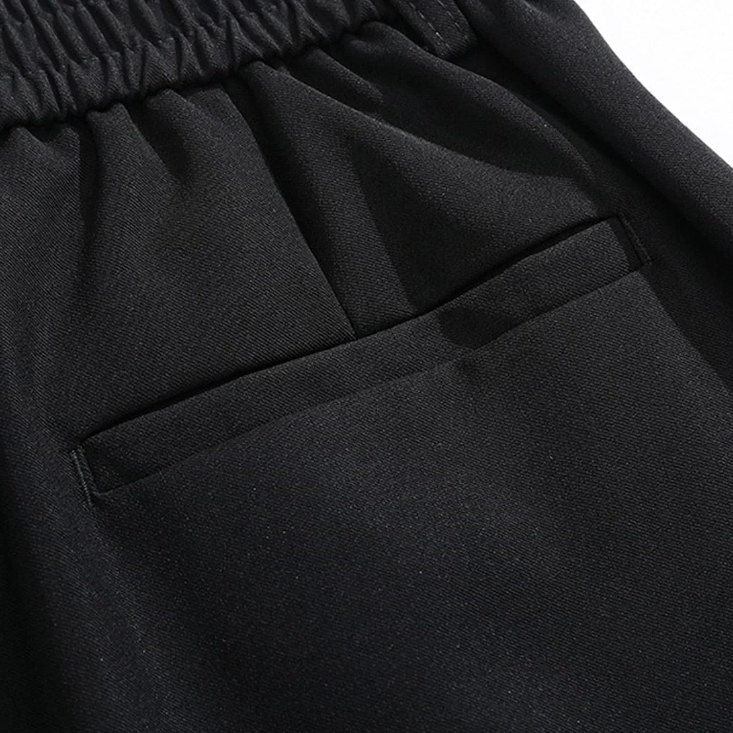 DGHM-JLMY Men's Pleated High Waist Straight Leg Pants Loose Fit Casual Pants Loose Wide Leg Suit Pant Trousers