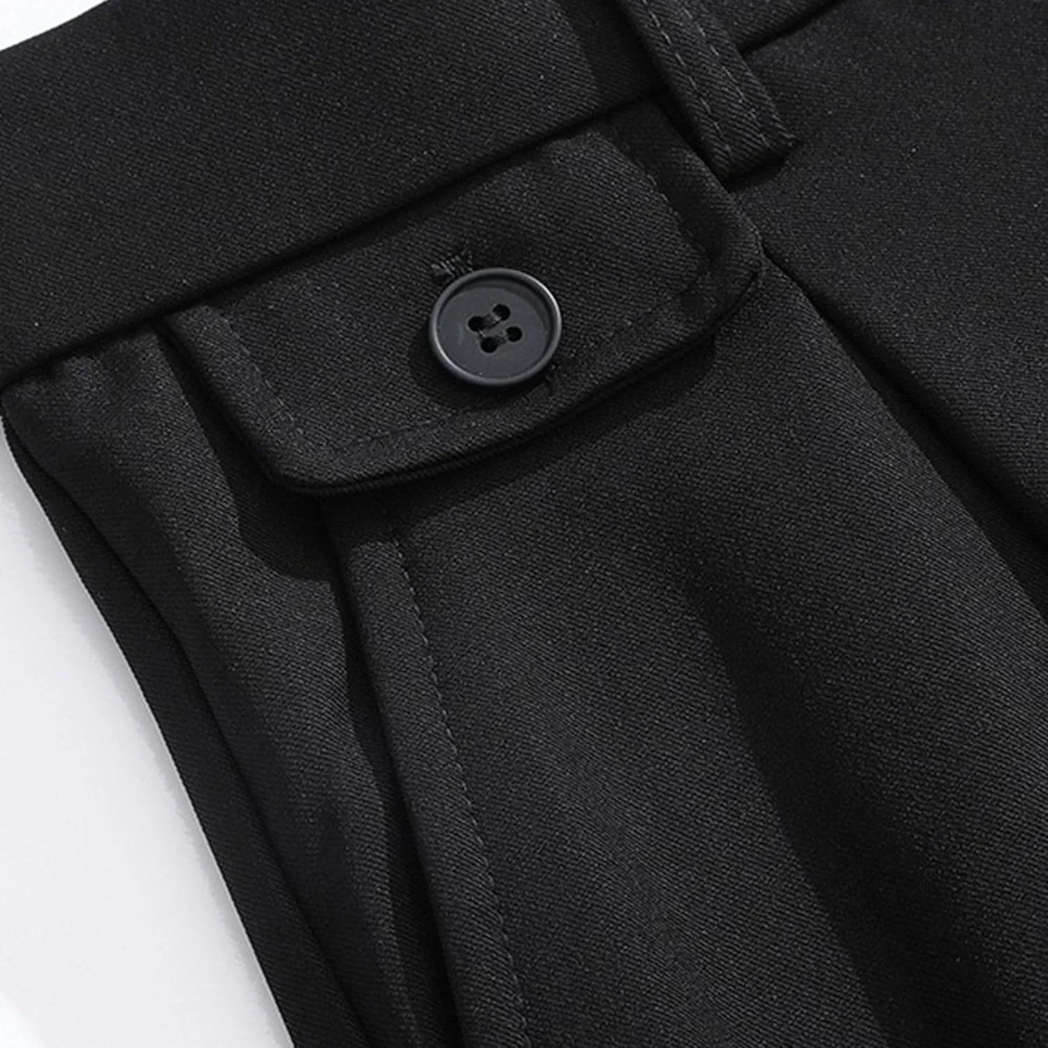 DGHM-JLMY Men's Pleated High Waist Straight Leg Pants Loose Fit Casual Pants Loose Wide Leg Suit Pant Trousers