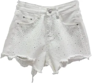 Diamond Hole Denim Shorts for Women's Summer High Waisted Jean Booty Shorts