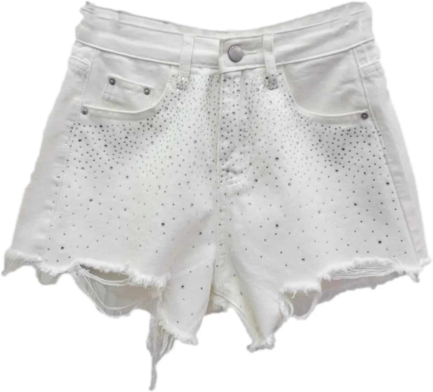Diamond Hole Denim Shorts for Women's Summer High Waisted Jean Booty Shorts