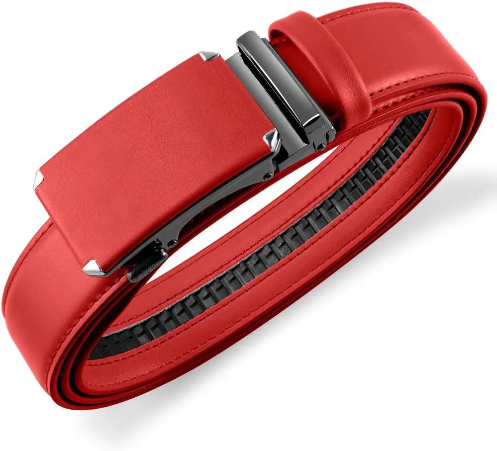 DOOPAI Belt Men, Ratchet Belt Dress Adjustable 1 3/8" Genuine Leather Designer Belt, Size Length Can be Cut, with Gift Box