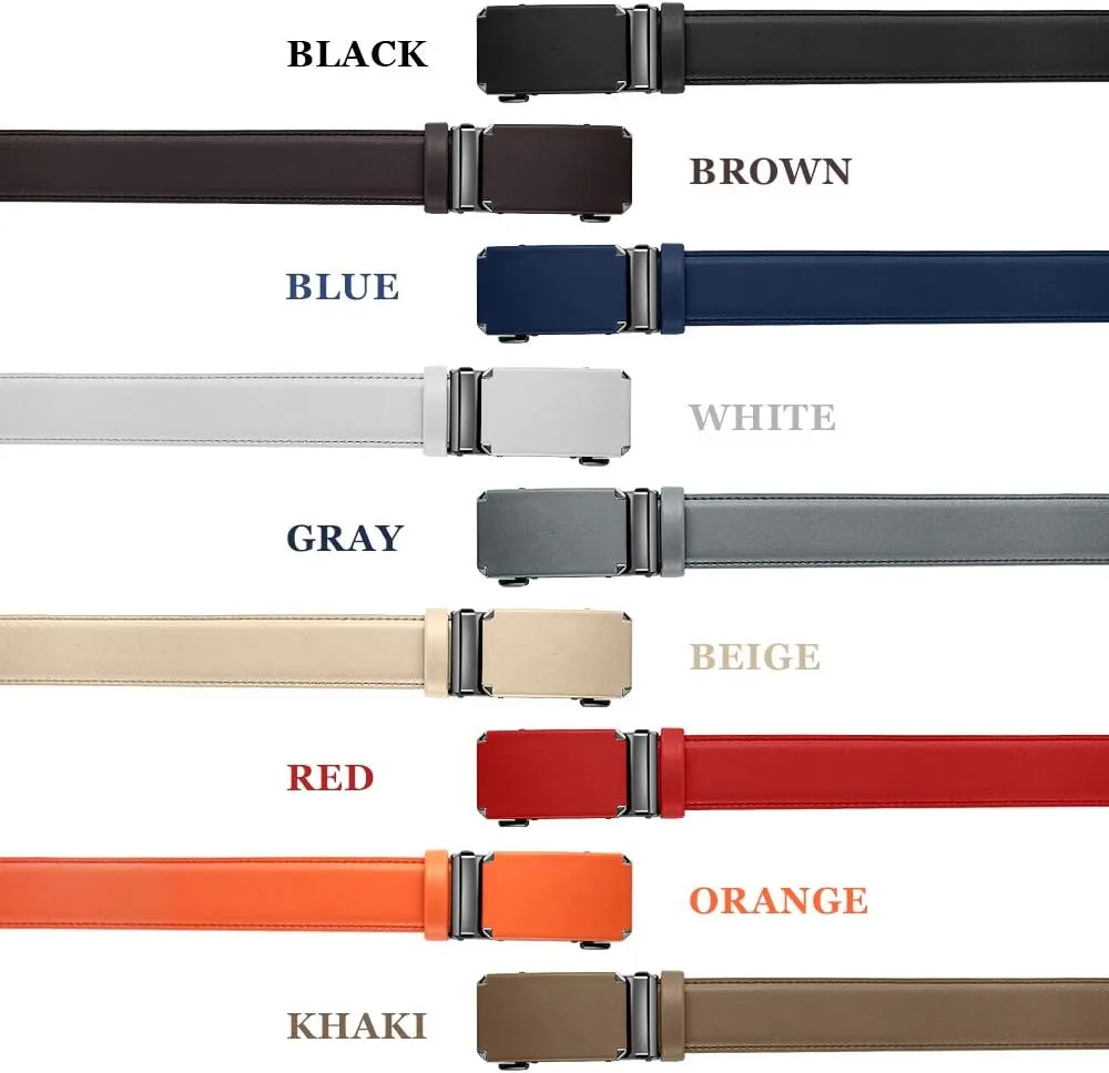 DOOPAI Belt Men, Ratchet Belt Dress Adjustable 1 3/8" Genuine Leather Designer Belt, Size Length Can be Cut, with Gift Box