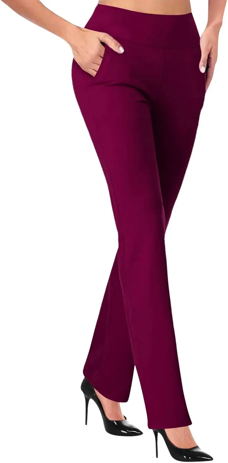 Dress Pants Women Business Casual Office Work Pants Premium Stretch Yoga Pants Straight Leg Bootcut Slacks Pants