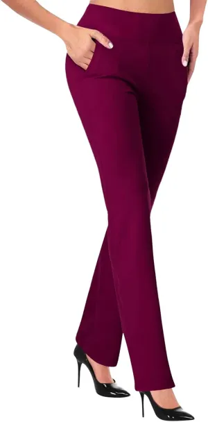 Dress Pants Women Business Casual Office Work Pants Premium Stretch Yoga Pants Straight Leg Bootcut Slacks Pants
