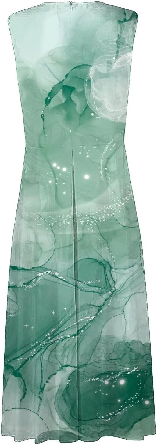 Dresses for Women 2025 Casual Long Dress Floral A Line Dress Fashion Beach Dress Hawaii Boho Floral Print Sundresses