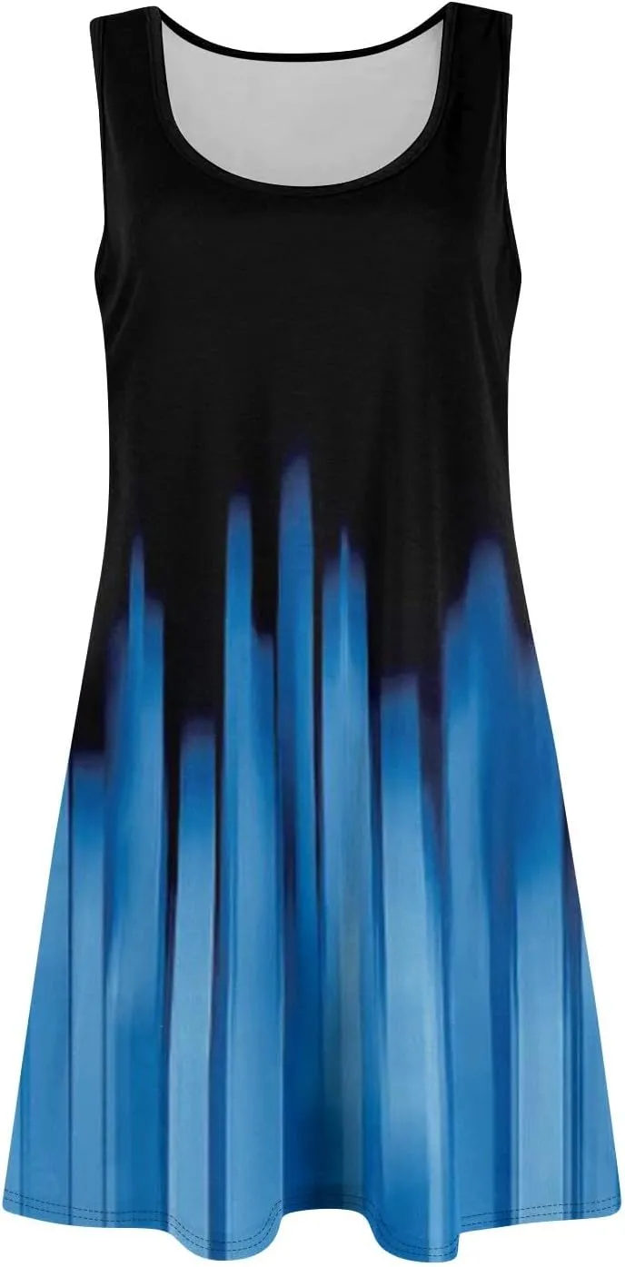 Dresses for Women Spring Mini Tank Dress Sun Dresses Sleeveless A Line Dress Boho Summer Floral with Pocket