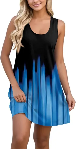Dresses for Women Spring Mini Tank Dress Sun Dresses Sleeveless A Line Dress Boho Summer Floral with Pocket