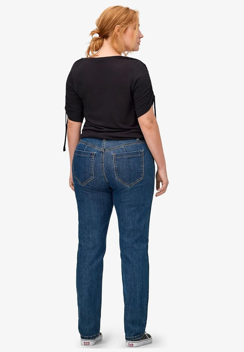 ellos Women's Plus Size Straight Stretch Jeans