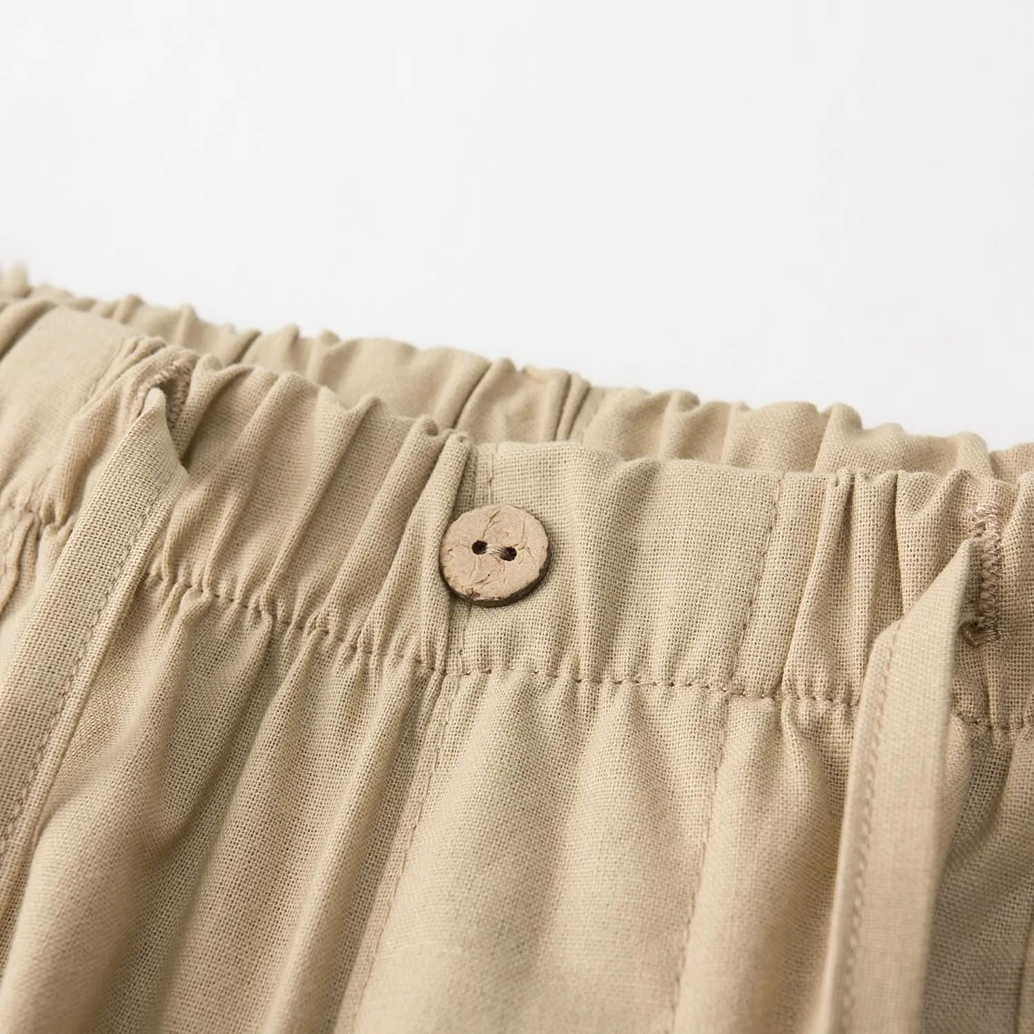FANARCHER Men’s Cotton Linen Pants Drawstring Loose Beach Pants with Pockets